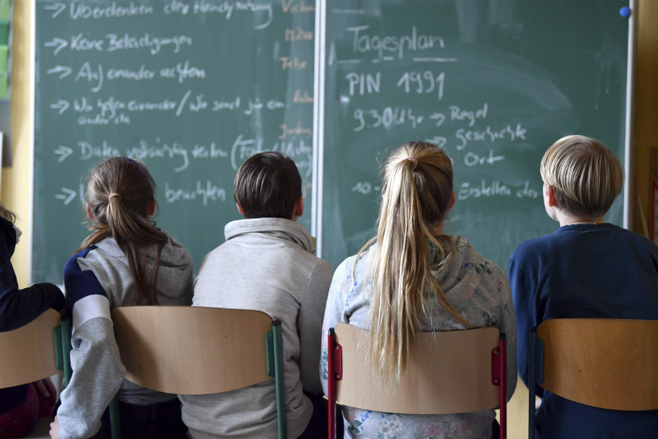 Schüler schauen auf eine Tafel. (Symbolbild)