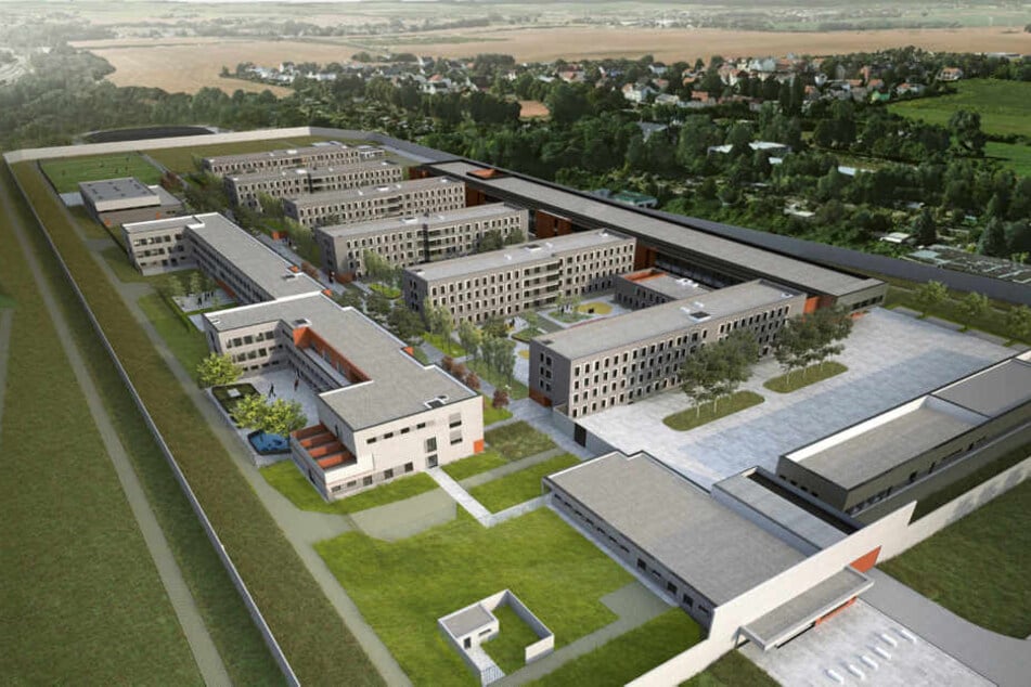 Wie auf dieser Visualisierung soll der Superknast einmal aussehen und Platz für 820 Häftlinge bieten.