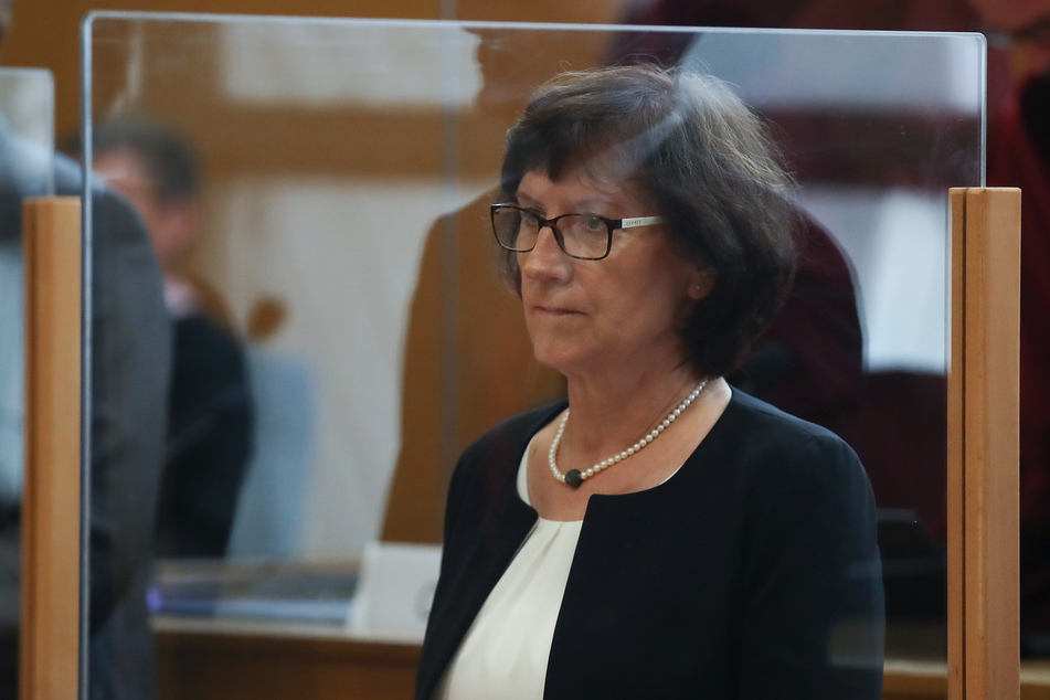 Die Witwe von Walter Lübcke, Irmgard Braun-Lübcke, während des Prozesses gegen Stephan Ernst, den Hauptangeklagten im Mordfall Walter Lübcke.