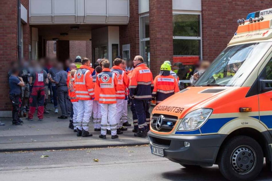 Die Bauarbeiter wurden von einem Kleber gereizt.