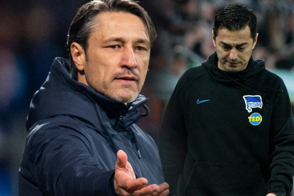 Niko Kovac (l) ist die Wunschlösung der Hertha-Fans. Ante Covic (r) bangt um seinen Job.