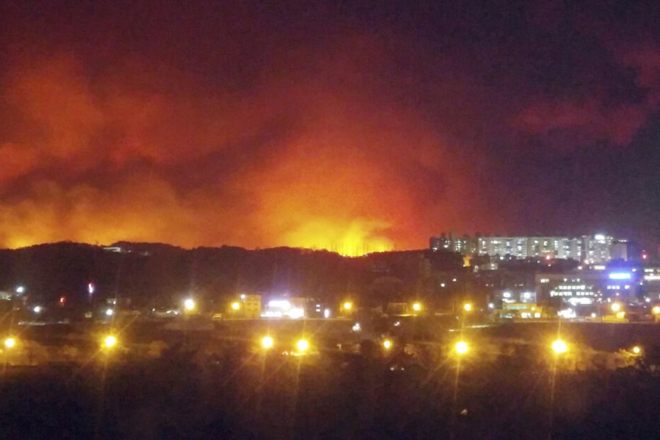 Überall Flammen und Feuer: Ein Waldbrand in der südkoreanischen Stadt Goseong.