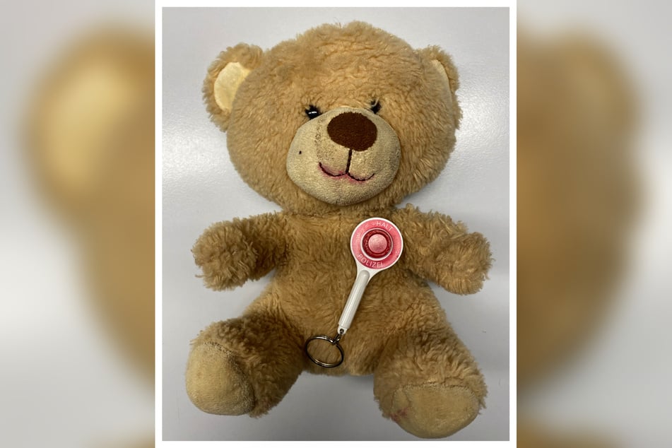 Für die kleine Besitzerin oder den kleinen Besitzer haben die Beamten auch noch eine Polizeikelle im Miniformat dazu gepackt.