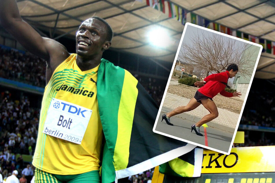Fast so schnell wie Usain Bolt: Mann flitzt in High Heels zu 100-Meter-Rekord!