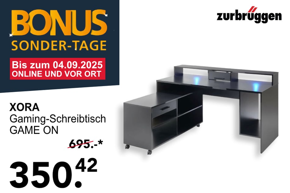 Der XORA Gaming-Schreibtisch GAME ON
für 350,42 statt 695 Euro.