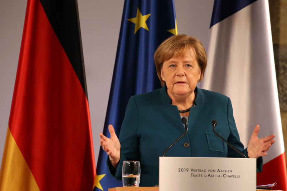 Angela Merkel bei ihrer Rede in Aachen.