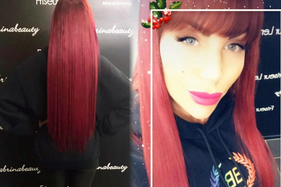 Sie ist jetzt rothaarig: Die Montage zeigt zwei Screenshots aus den Instagram-Storys von Gina-Lisa Lohfink.