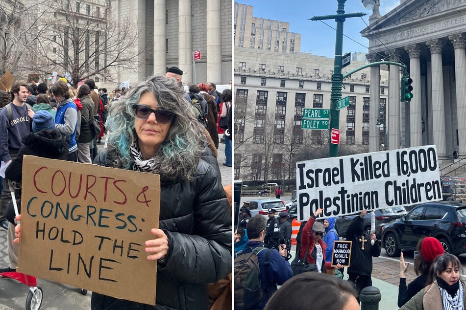 Protest attendee Virginia Vitzthum (l.) told TAG24 that Khalil's arrest was "terrifying."