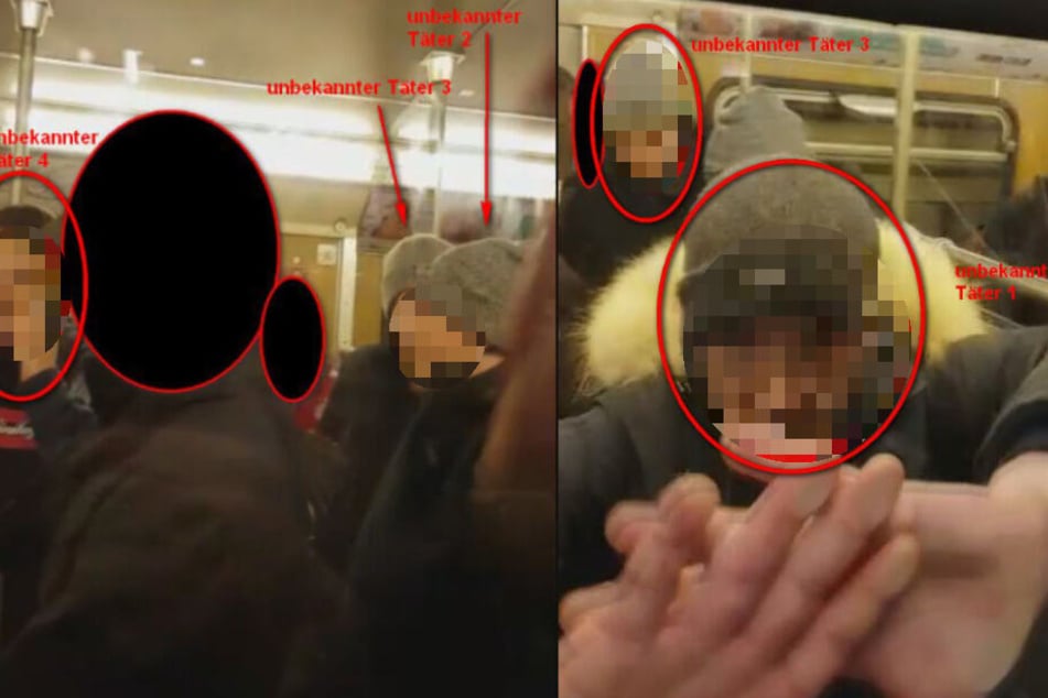 Mit diesen Bildern fahndet die Polizei nach den U-Bahn-Schlägern.