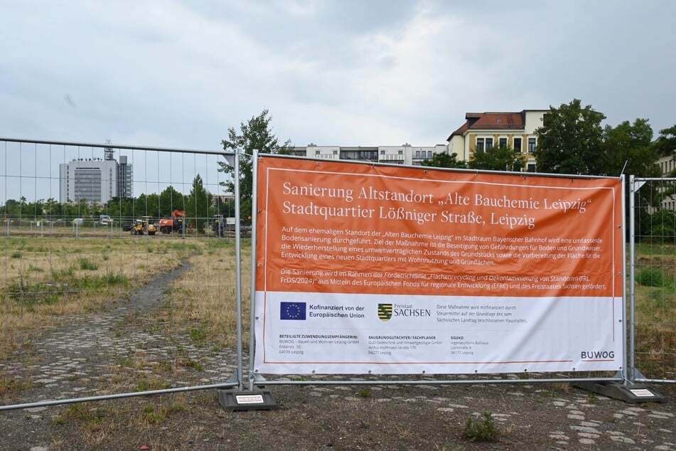 Fördermittel zur Bodendekontamination auf der Brache der früheren Leipziger Bauchemie: Dort sollen Wohnungen entstehen.