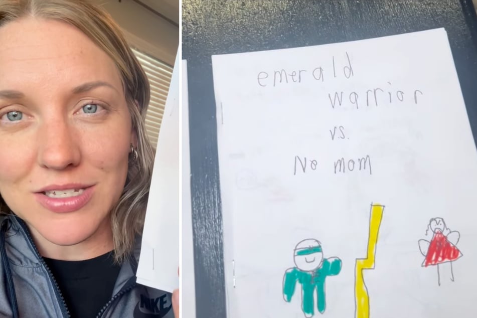 Stacy Goulding teilte im Internet den selbst gestalteten Comic ihres Sohnes (9), der sie als "Nein-Mama" abbildete.