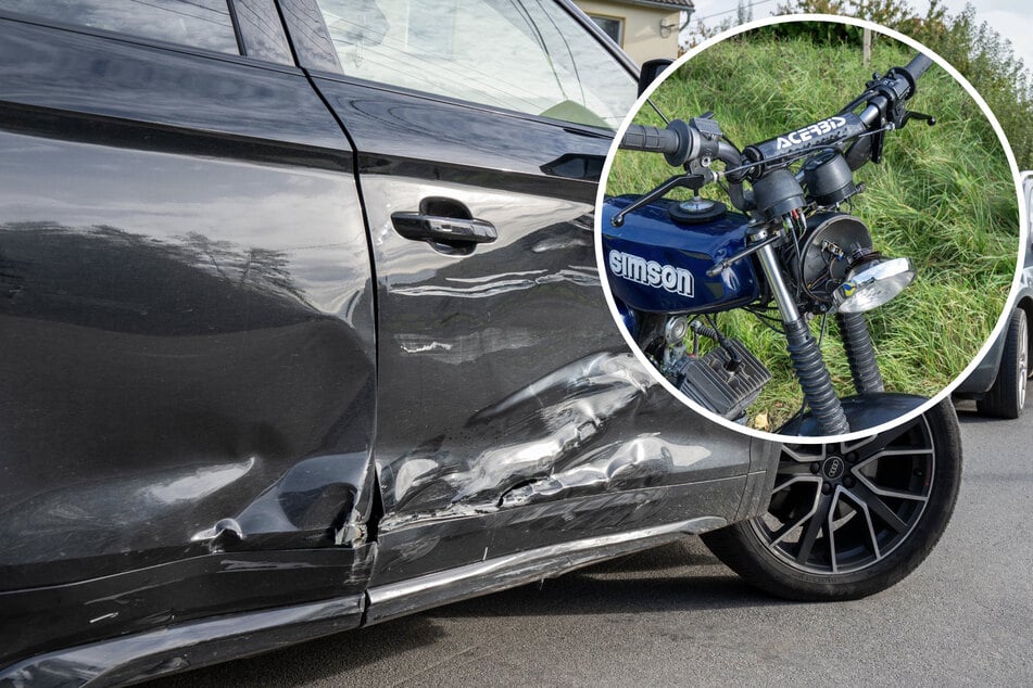 Crash in Mittelsachsen! Audi schrottet Simson