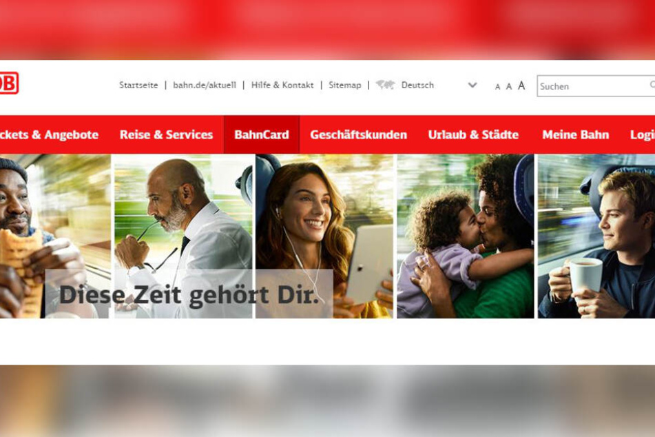 Unter anderem mit Promi-Koch Nelson Müller (links), Moderatorin Nazan Eckes (Mitte) und Ex-Rennfahrer Nico Rosberg (rechts) wirbt die Bahn derzeit auf ihrer Internetseite.