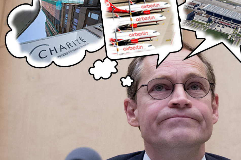 Der Regierende Bürgermeister von Berlin hat den Kopf voll. (Bildmontage)