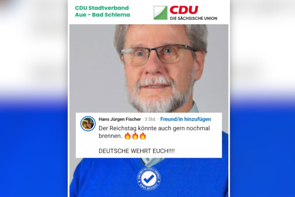 Mit diesem Facebook-Kommentar schoss sich Hans-Jürgen Fischer (71, CDU) ins Abseits. Aktuell ist der Politiker abgetaucht.