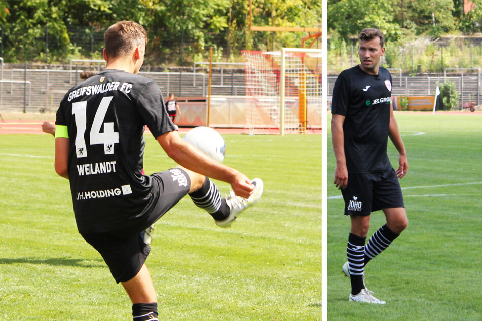 Tom Weilandt (30) ist der Königstransfer des Greifswalder FC. Gegen den BAK deutete der Kapitän seiner Mannschaft seine Stärken – Technik, enge Ballführung, großartiges Spielverständnis, Übersicht, Passgenauigkeit – an, konnte sie aber noch nicht entscheidend auf den Platz bringen.