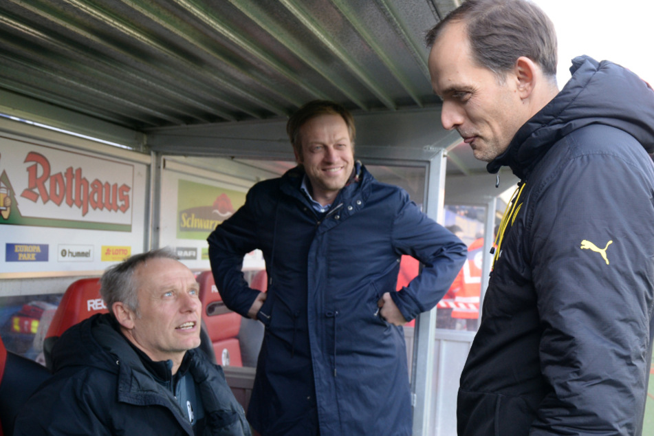 Christian Streich (57, l.) und Thomas Tuchel (49, r.) kennen sich schon lange. Hier trafen sie im Februar 2017 bei der Bundesliga-Partie zwischen dem SC Freiburg und Borussia Dortmund aufeinander.