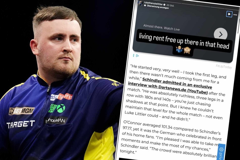 Luke Littler (18) comentó la declaración de Martin Schindler en Instagram.