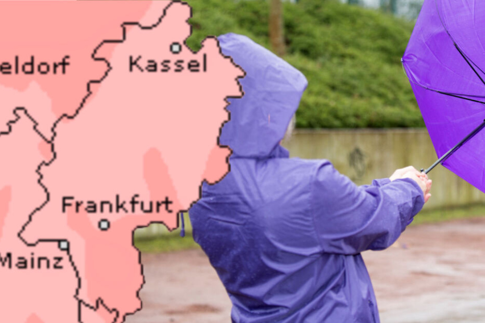 Auch der Dienst Wetteronline.de (Grafik) sagt sehr windiges Wetter für ganz Hessen voraus.