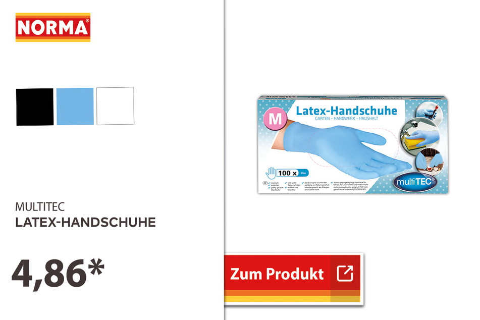 Latex-Handschuhe für 4,86 Euro.