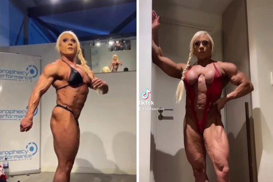 Bodybuilderin führt ein Doppelleben! Nach dem Gym dreht sie Pornos