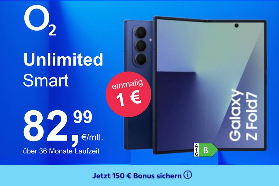Das Samsung Galaxy Z Fold7 im o2 Mobile Unlimited Smart für einmalig 1 Euro.
