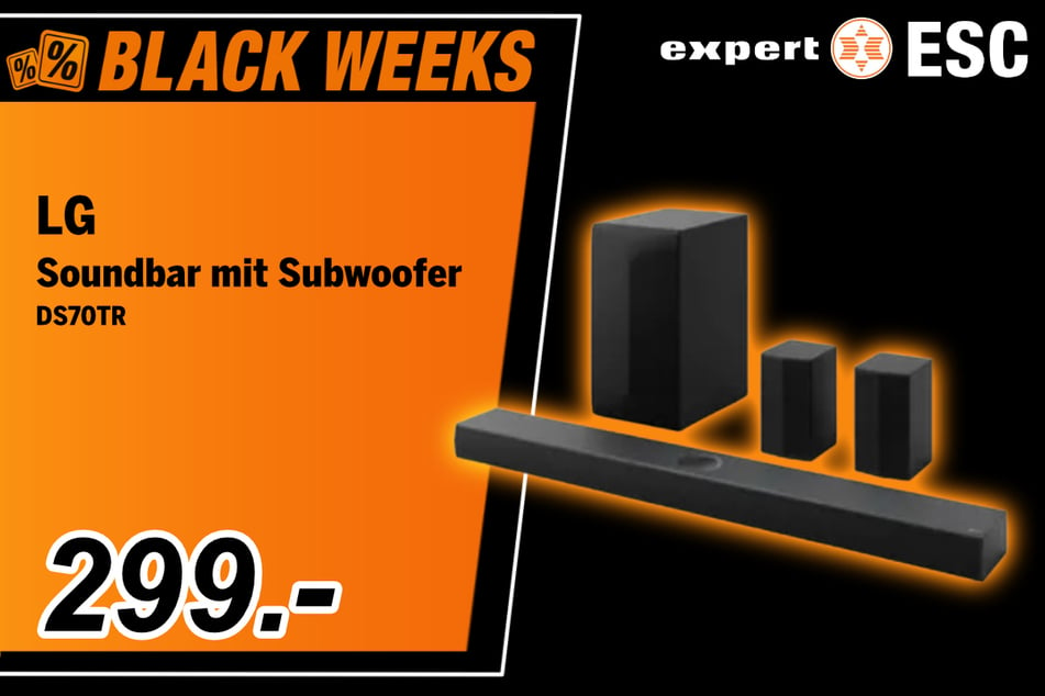 Die LG Soundbar mit Subwoofer
für 299 Euro.