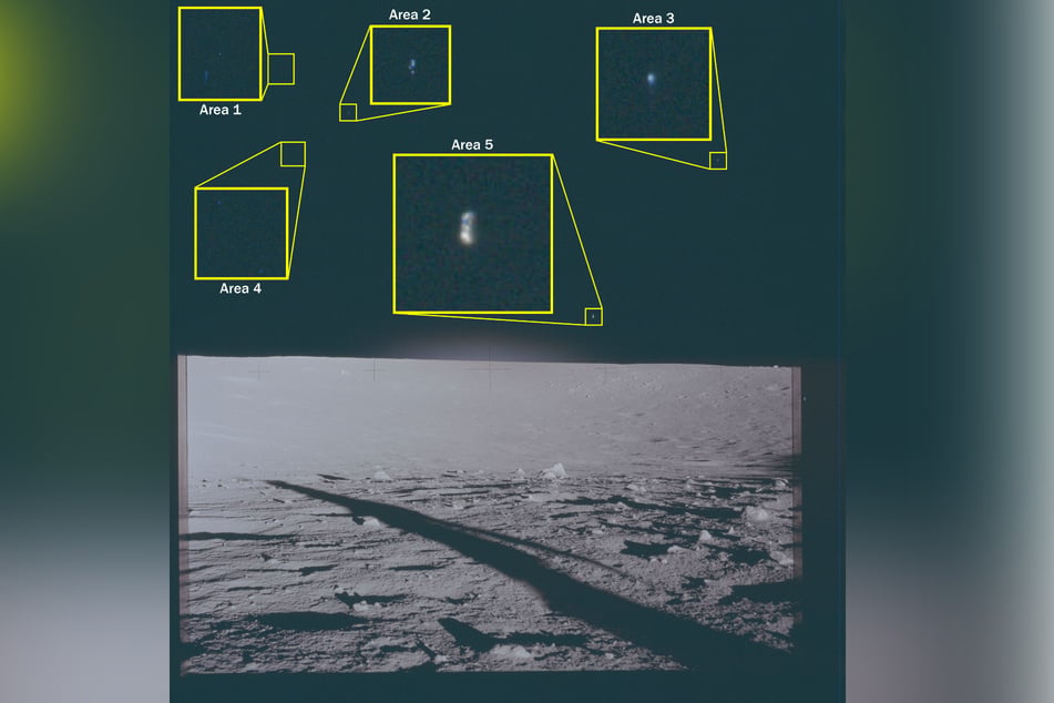 Dieses Foto wurde im Zuge der Mondmission Apollo 12 vom Landepunkt des Raumschiffs aufgenommen.