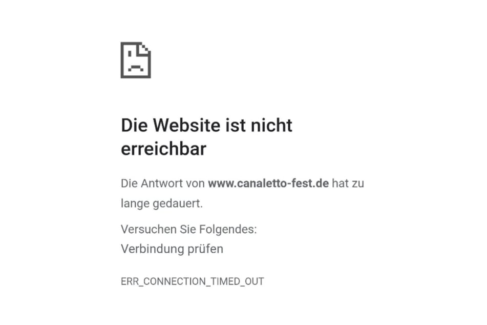 Die Fehlermeldung beim Aufruf der alten Links zu Stadtfest-Homepage.