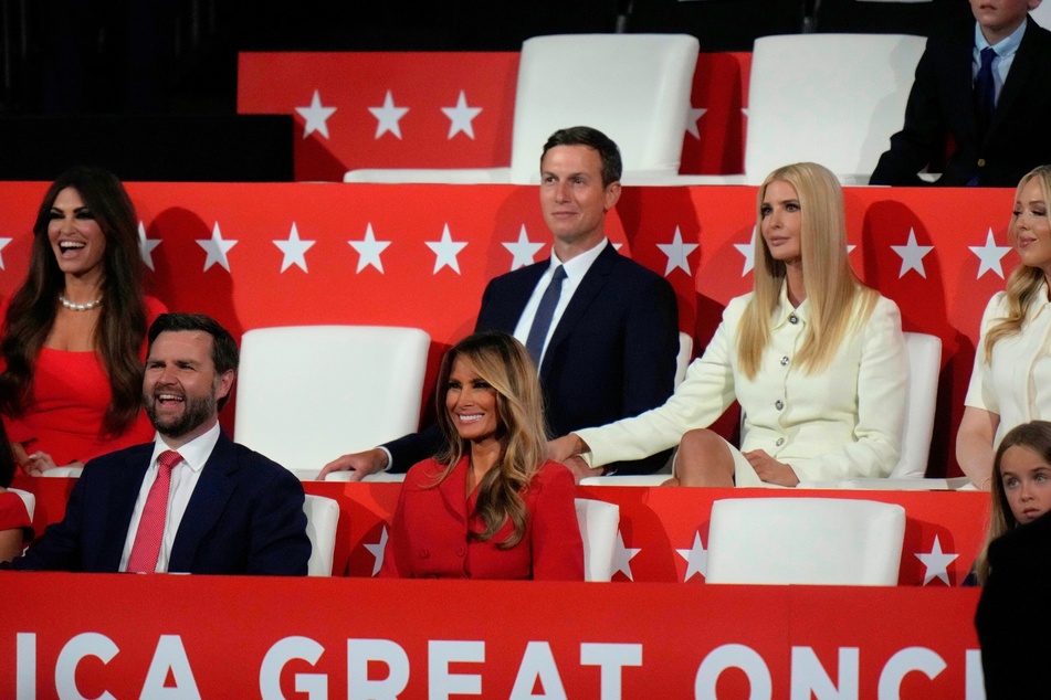 Close friends and family of Donald Trump, including his wife Melania Trump, attending the Republican National Convention in Milwaukee, Wisconsin on July 18, 2024.