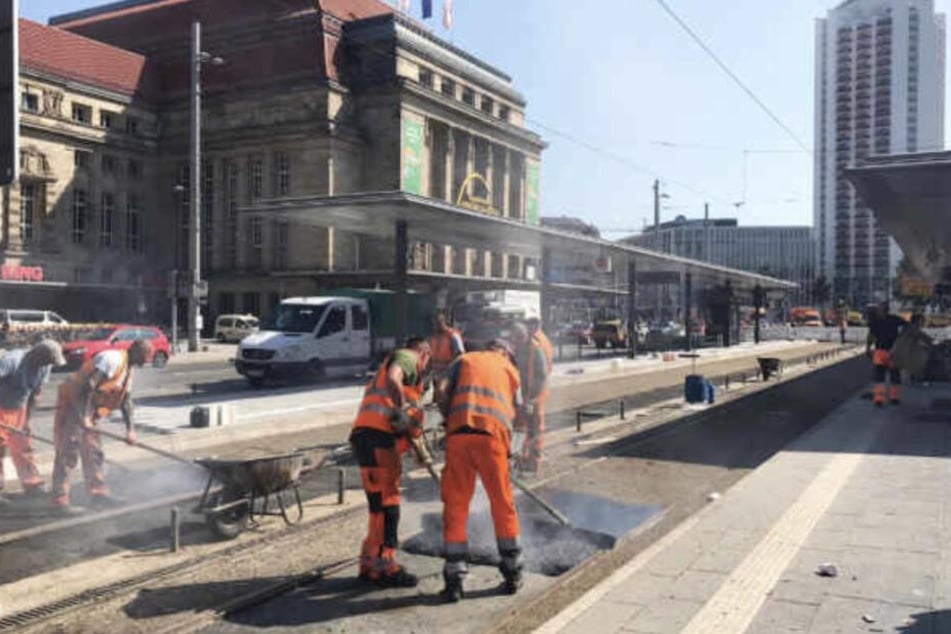 Seit Mitte August wird an der Tram-Haltestelle gearbeitet.