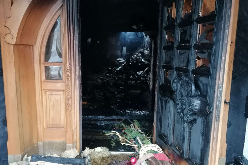 Blick ins zerstörte Restaurant.