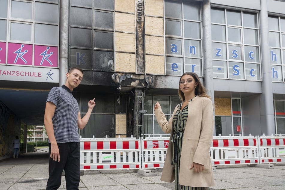 Sie entkamen dem Feuer in der Tanzschule: die Chemnitzer Startänzer Thore Ansgar Turra (17) und Partnerin Lilli Retzbach (18).