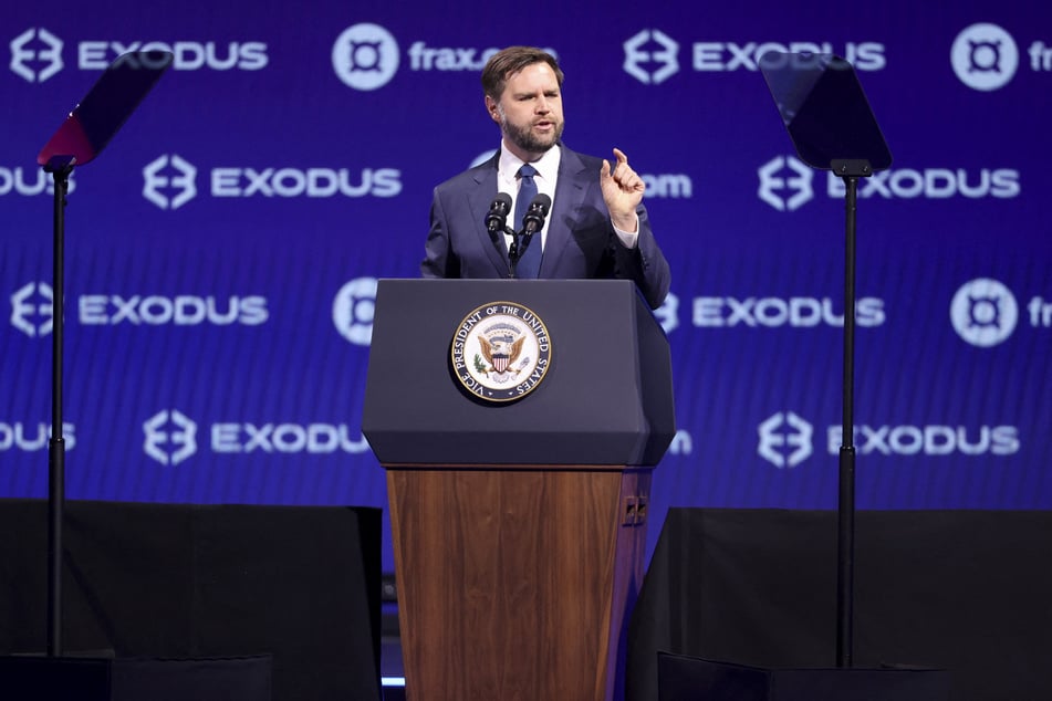 Vice President JD Vance speaks during the Bitcoin Conference at the Venetian Convention Center in Las Vegas, Nevada, on Wednesday.