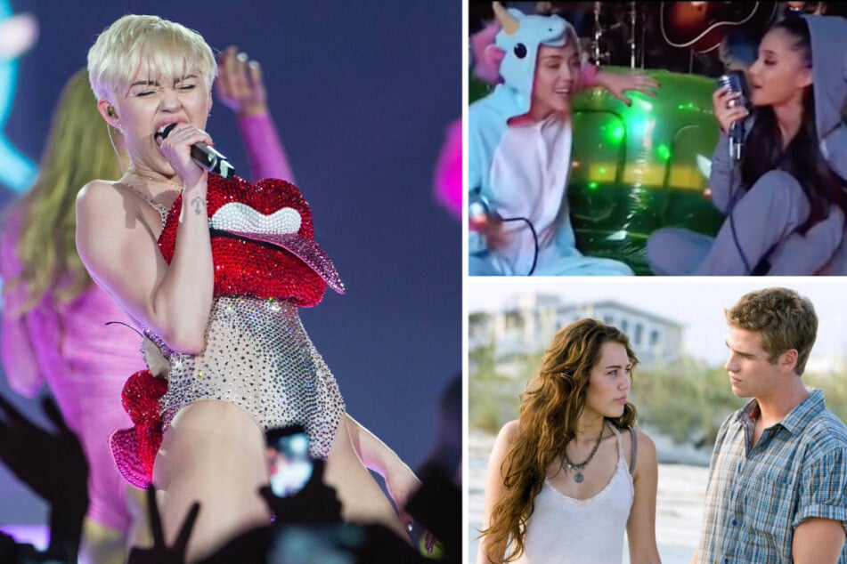 Miley Cyrus (l.) took to TikTok to dish on her friendship with Ariana Grande (top r.), past romance with Liam Hemsworth, and tour secrets!