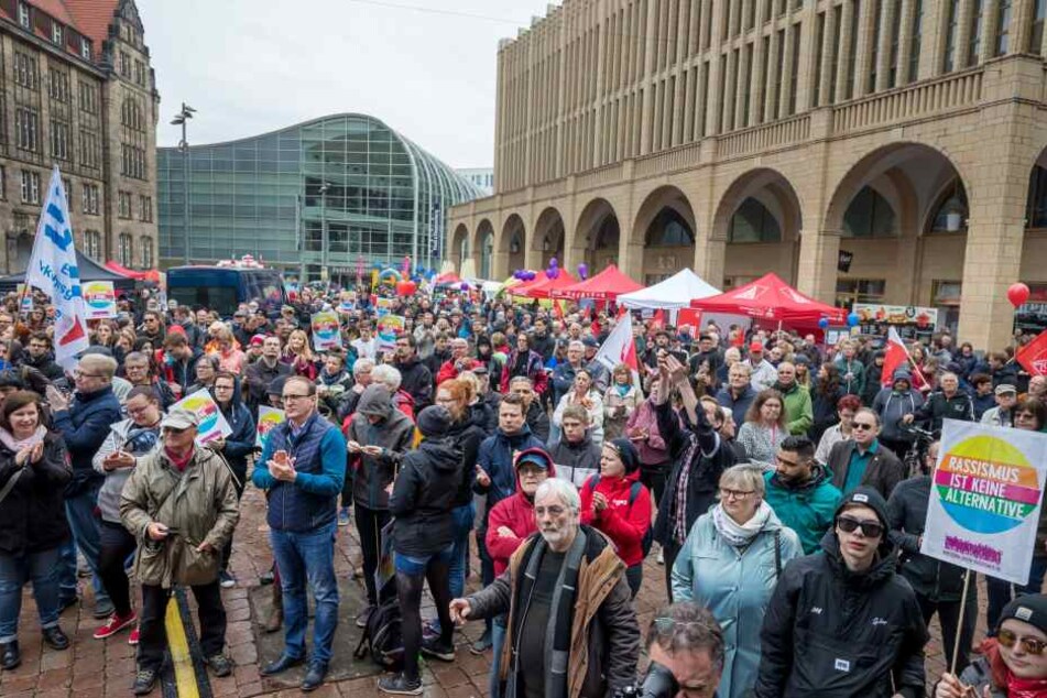 Die DGB-Kundgebung auf dem Neumarkt.