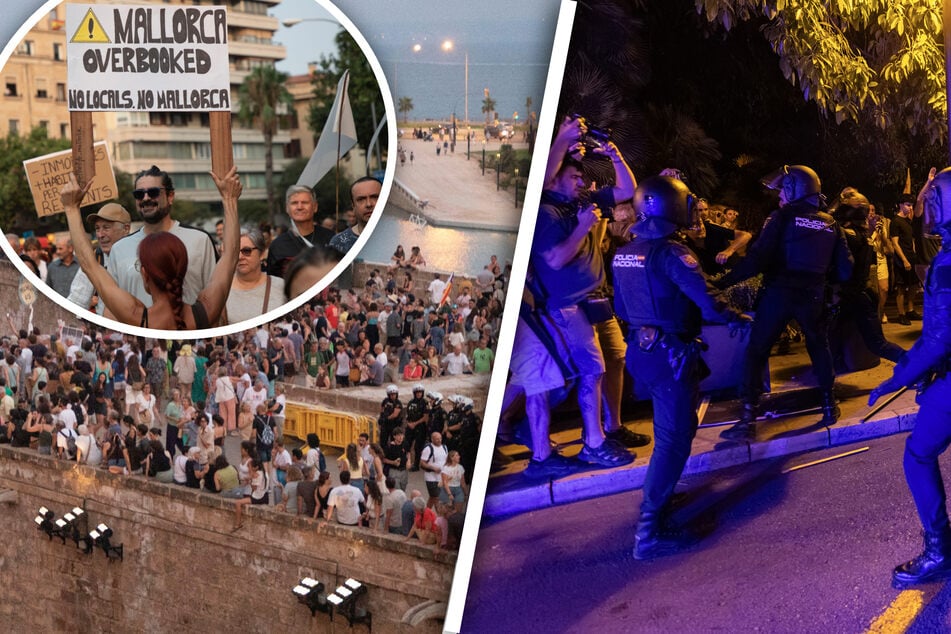 Massenprotest auf Mallorca eskaliert: Polizei geht mit Schlagstöcken auf Demonstranten los