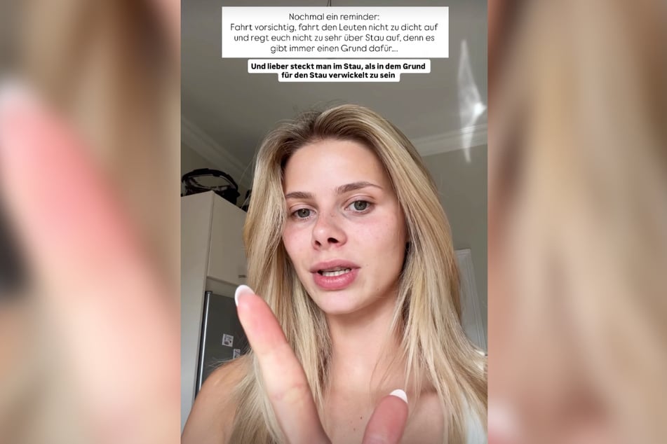 Die Frankfurterin nahm das Erlebnis zum Anlass, um an ihrer Follower zu appellieren: "Fahrt vorsichtig, fahrt den Leuten nicht zu dicht auf."