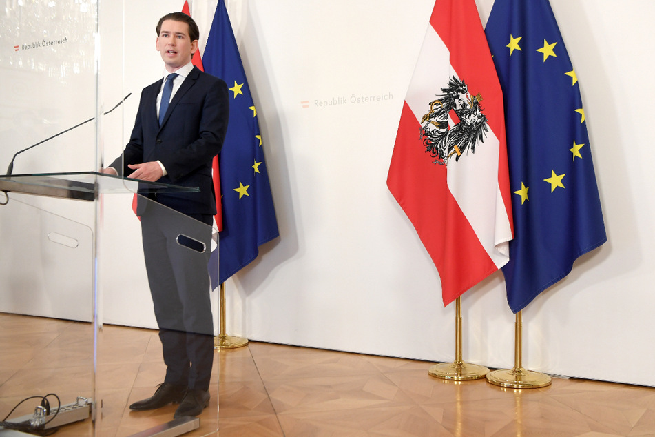 Sebastian Kurz (ÖVP) äußert sich bei einer Pressekonferenz mit dem Titel "Impfstofflieferungen der EU".
