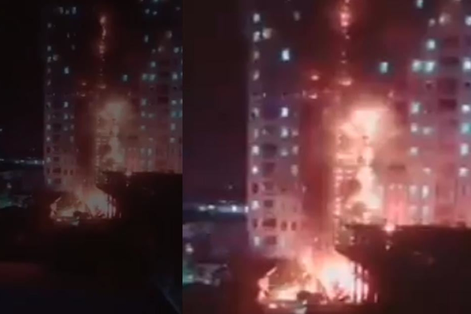 Der Brand breitete sich schnell bis in die oberen Geschosse des Hochhauses aus.