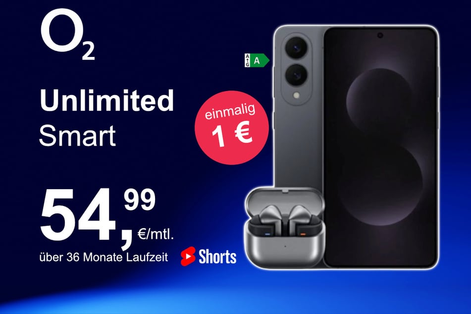 Das Samsung Galaxy S25 Edge + Buds 3 Pro im o2 Mobile Unlimited Smart für einmalig 1 Euro.