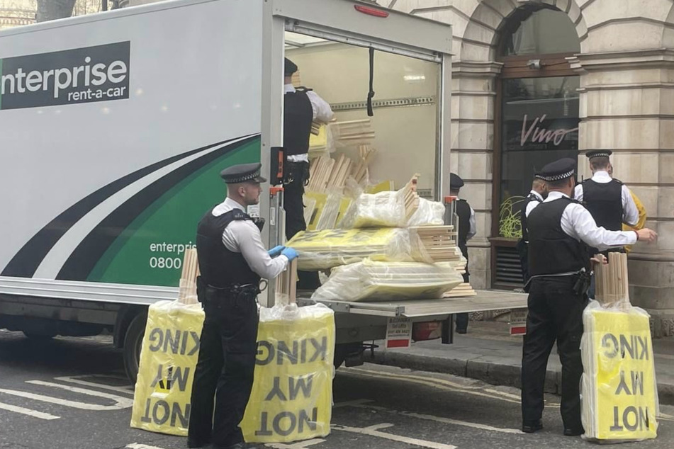 London police arrested anti-monarchy protesters and confiscated "Not My King" signs ahead of Charles III's coronation.