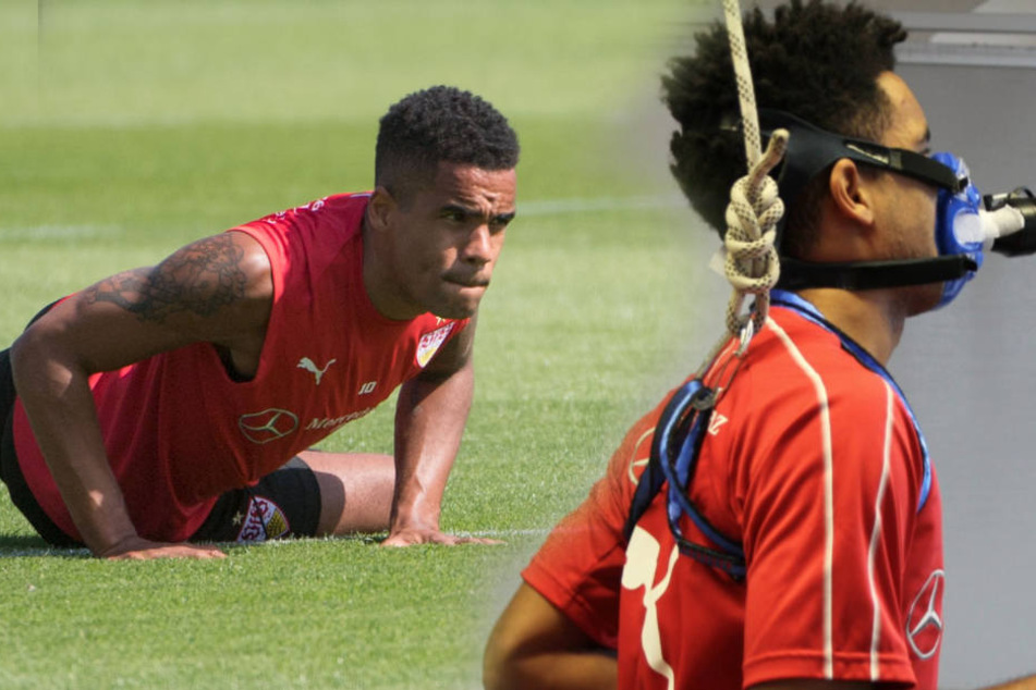 Daniel Didavi beim Leistungstest (r.) vor dem Trainingslager in La Manga. (Fotomontage)