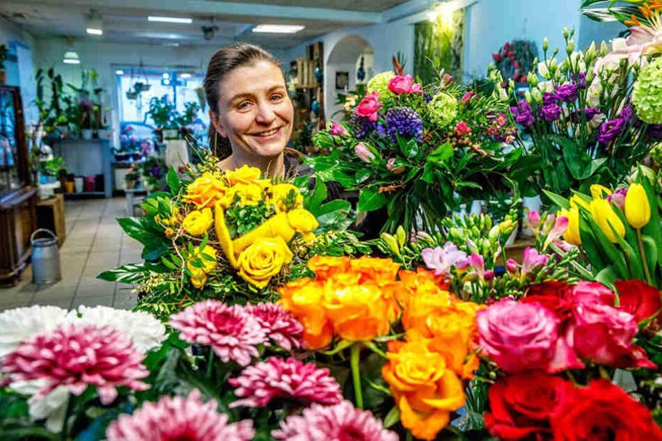 Blumen-Trache-Inhaberin Silke
Hoffmann (44) freut sich auf viele Männerbesuche am Frauentag.