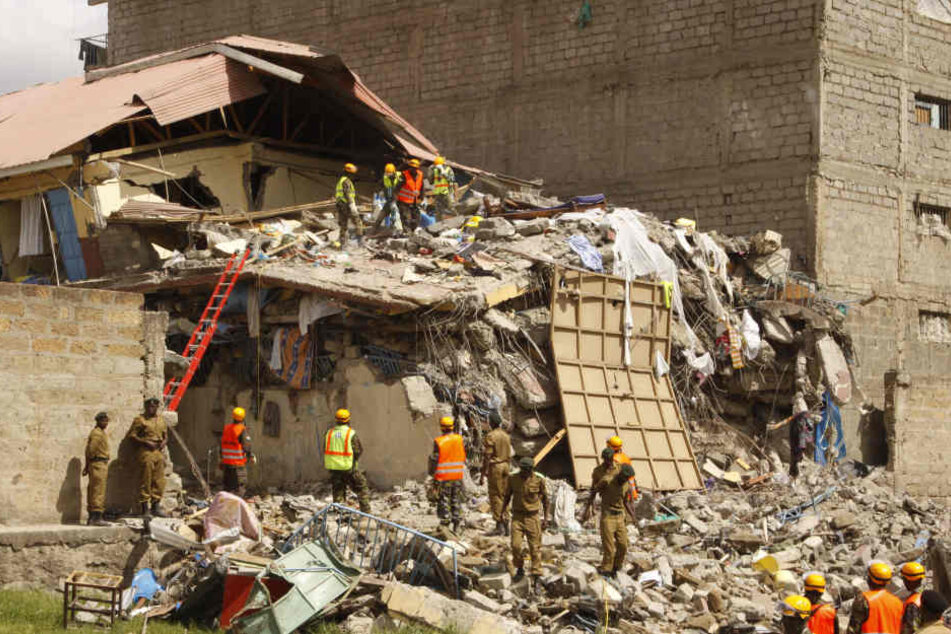 Das Gebäude in Nairobi ist komplett in sich zusammengebrochen.