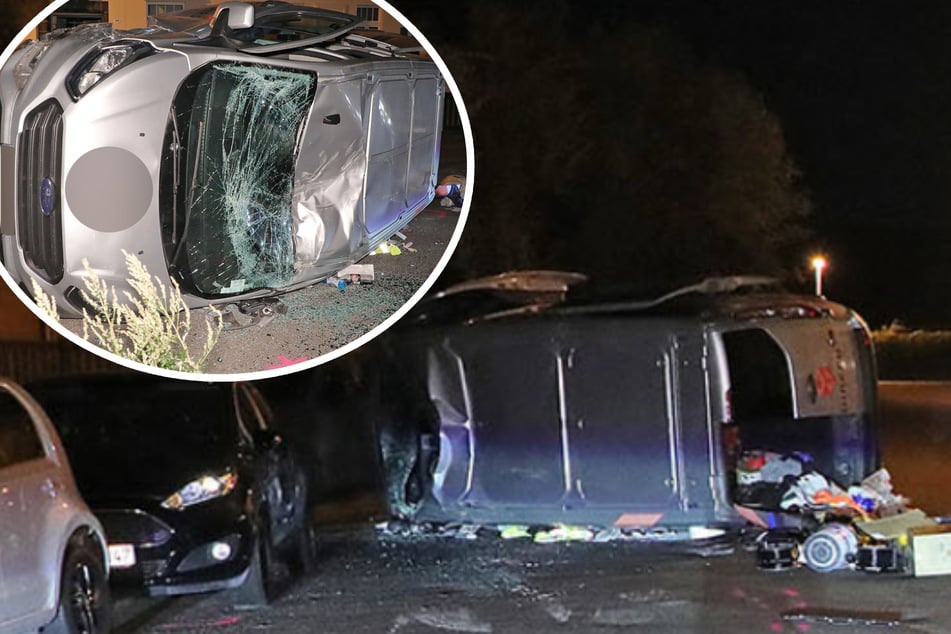 Transporter-Fahrer zieht Spur der Verwüstung durch Dresden: Sieben geparkte Autos gerammt!