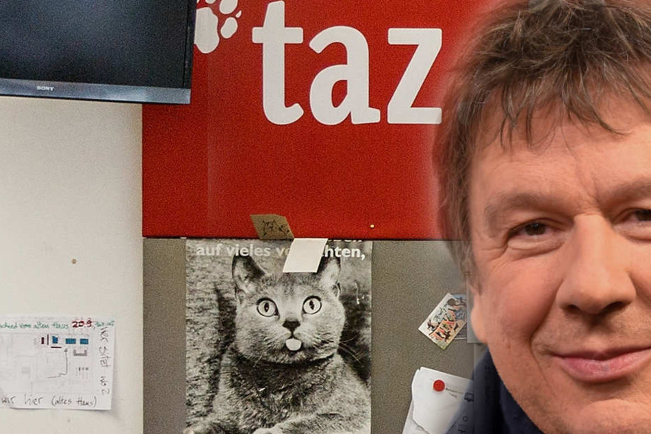 Wettermann Jörg Kachelmann kündigt TV-Comeback an und ärgert sich infolge über die Berichterstattung der Berliner Zeitung "taz". (Fotomontage)