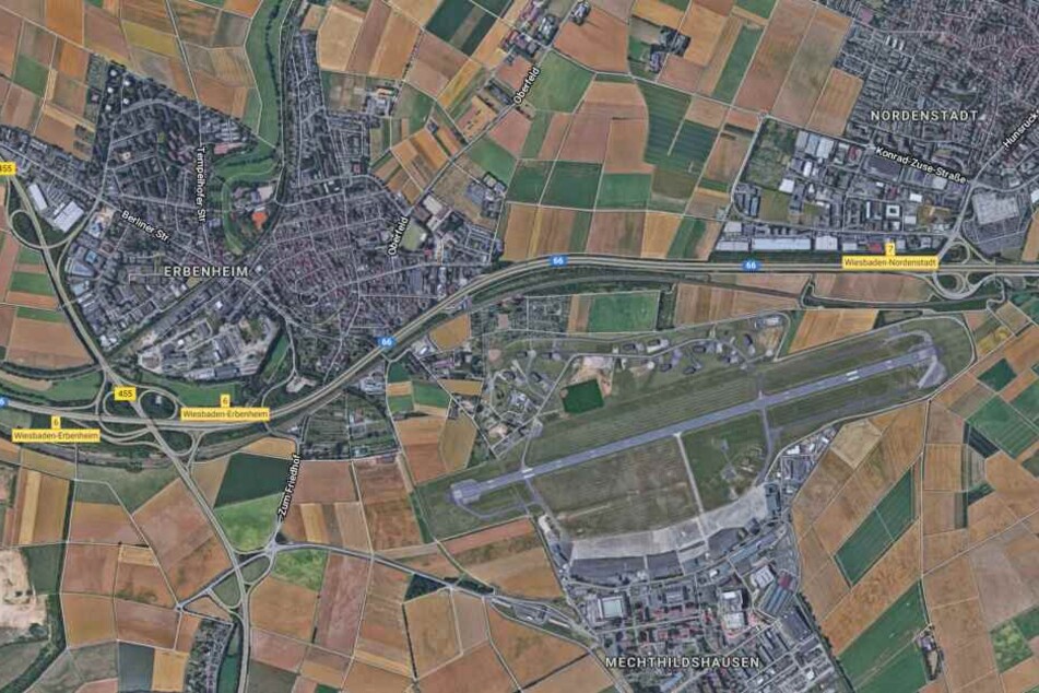 Südlich zwischen Erbenheim und Nordenstadt liegt der Militärflugplatz.
