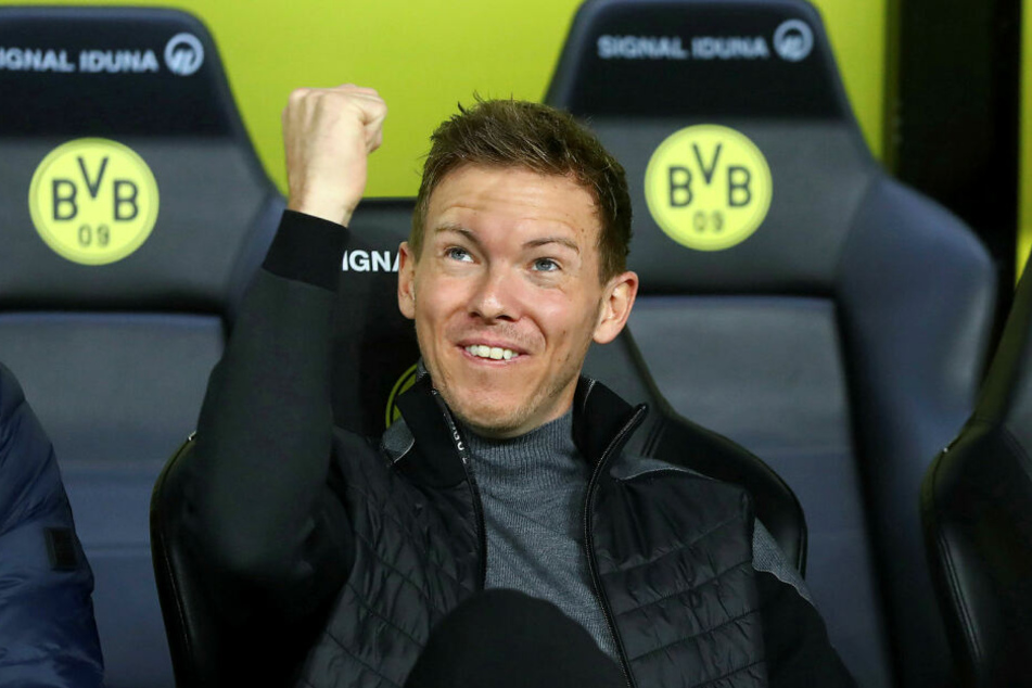 Julian Nagelsmann (32) kann mit RB Leipzig am Samstag durch einen Heimsieg gegen den FC Augsburg die Herbstmeisterschaft klarmachen.