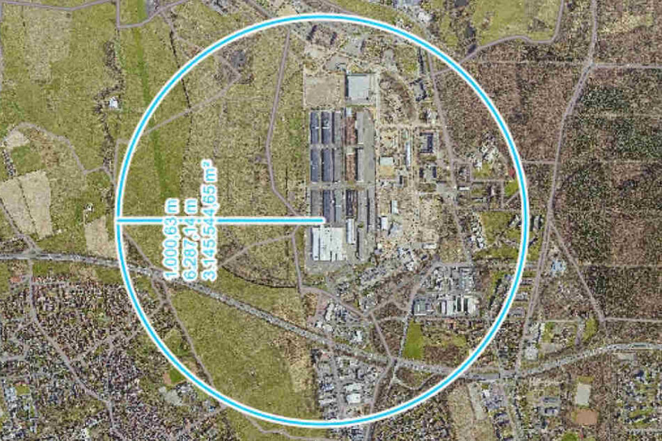 Diese Grafik der Stadt Gießen zeigt den Evakuierungs-Radius.